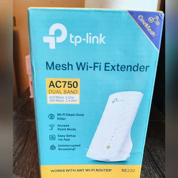 🌺5 for $25🌺 TP-Link RE220 White Dual Band Wi-Fi Extender - Picture 1 of 2